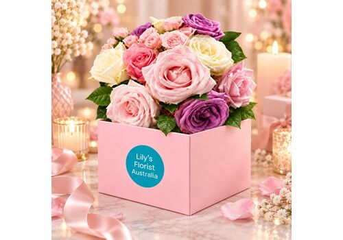 rose garden boxed arrangement