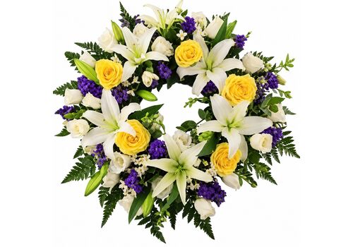 wreath with purple tones